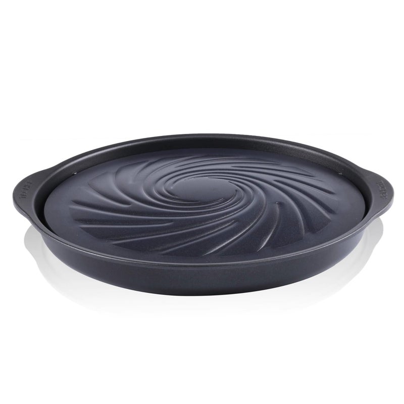TECHEF - TRUE GRILL PAN - Stovetop Nonstick Indoor/Outdoor Smokeless BBQ Grill Set, including a Grill Plate and Alumium Drip Tray (Dome) - Image 1